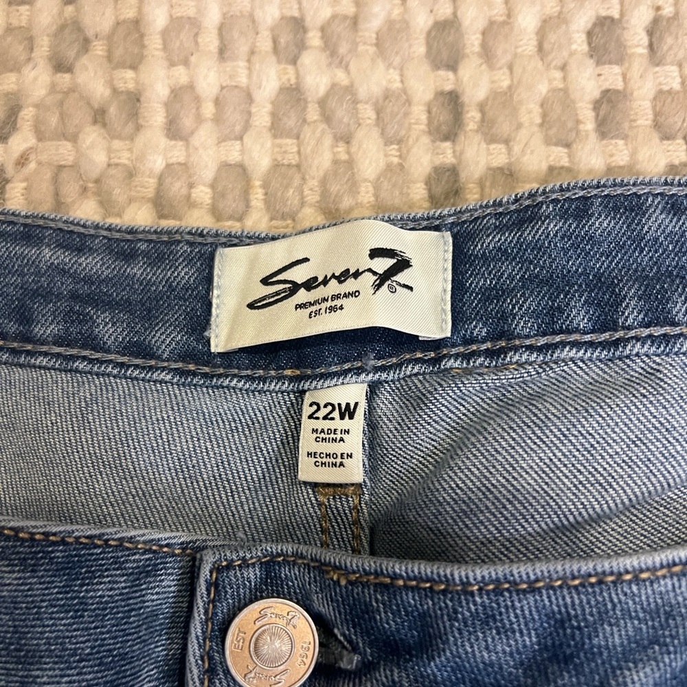 Seven7 NEW Loose Straight Leg Jean Women 22W Denim High Rise Authentic - Picture 6 of 8